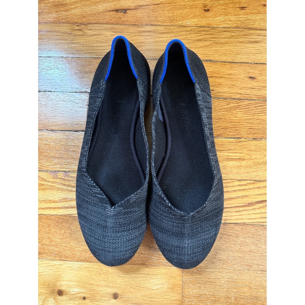 Rothy's The Flat Charcoal Gray Black Heathered Ballet Flats Career Work Size 11